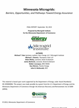 Minnesota Microgrids Final Report, Sept. 30, 2013